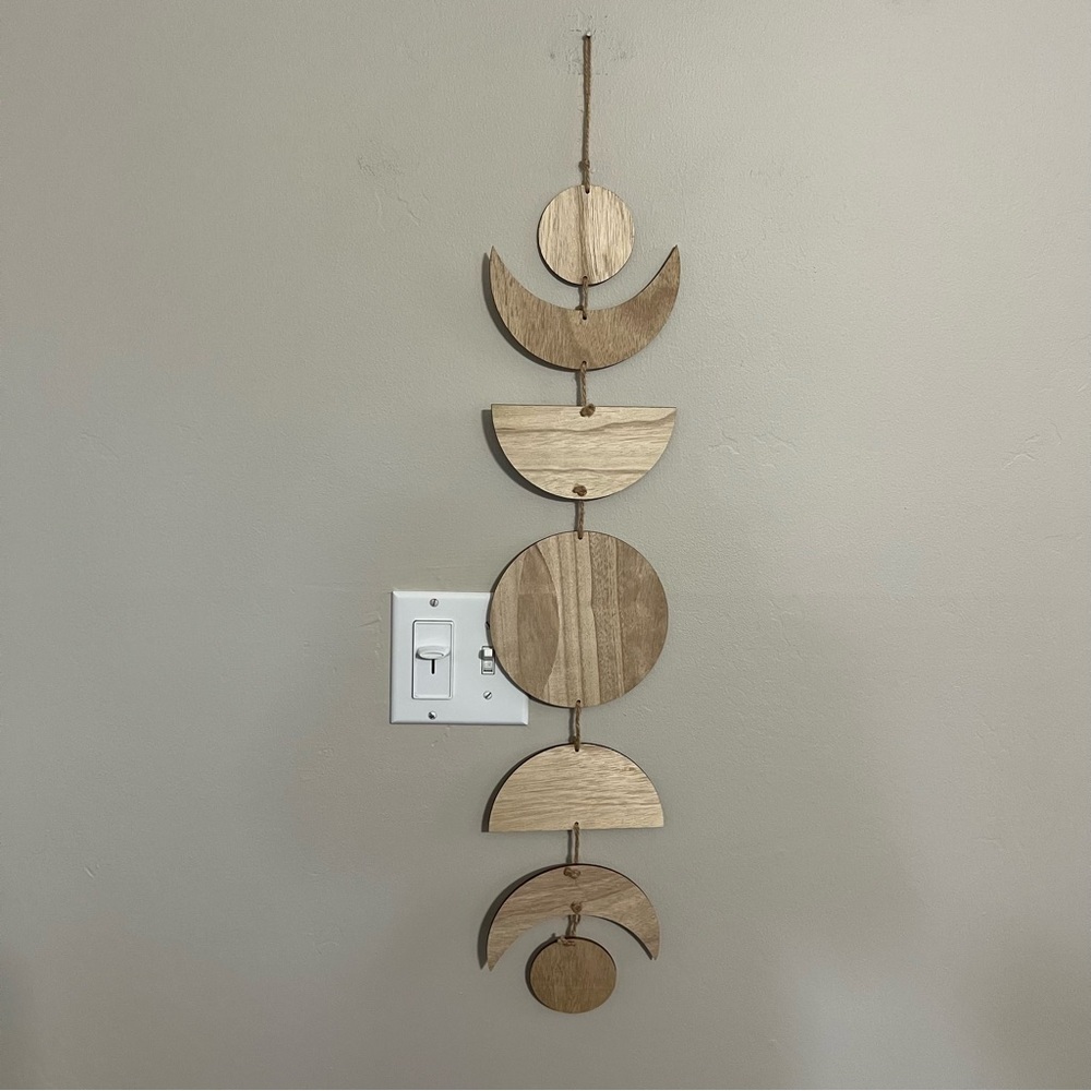 Boho Wooden Moon Phase Wall Art Hanging